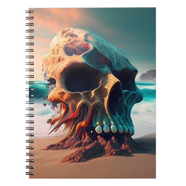Skull on the Beach Notizblock (Vorderseite)