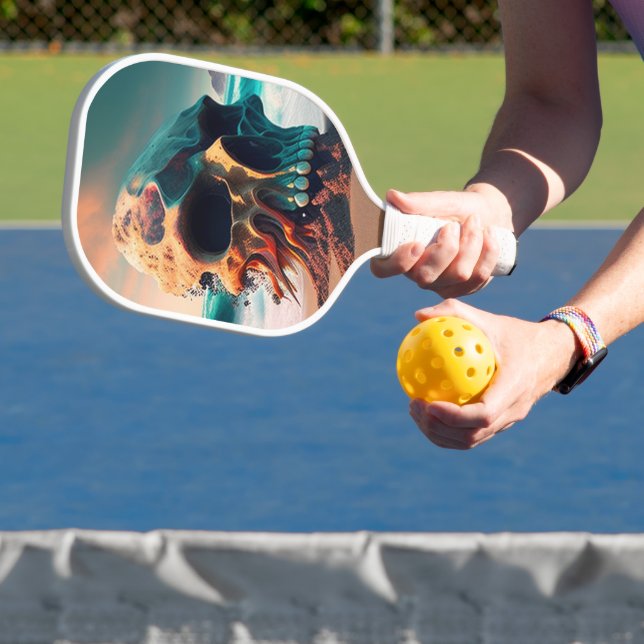 Skull on the beach pickleball schläger (InSitu)