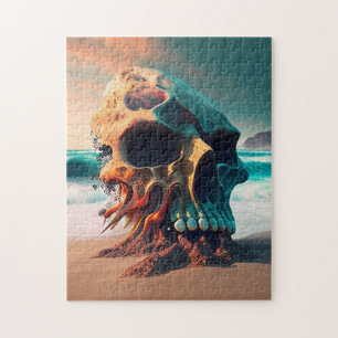 Skull on the beach puzzle