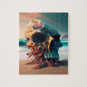 Skull on the beach puzzle