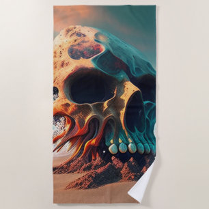 Skull on the Beach Strandtuch