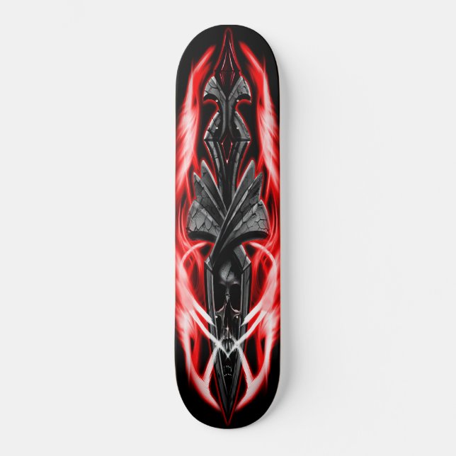 Skull-Ornament Rot Skateboard (Vorderseite)