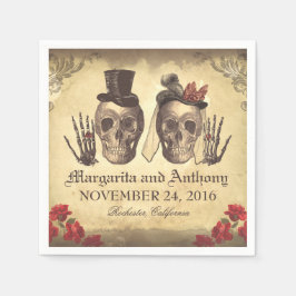 Skull-Paar Gothic Hochzeitspapiere Servietten