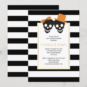 Skull-Paar Halloween Hochzeitspaare Dusche Einladung