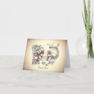 Skull Paar Hochzeit danke Karten