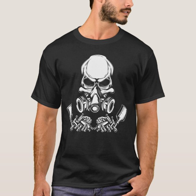 Skull Painter Car Painting T-Shirt (Vorderseite)