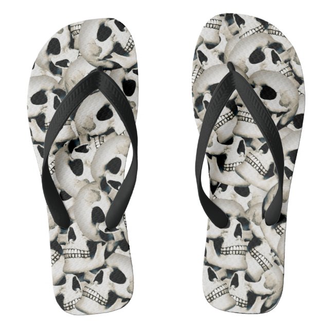 Skull Pattern Flip Flops (Fußbett)