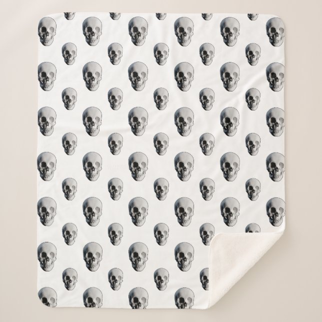 Skull Pattern Halloween Sherpadecke (Vorderseite)