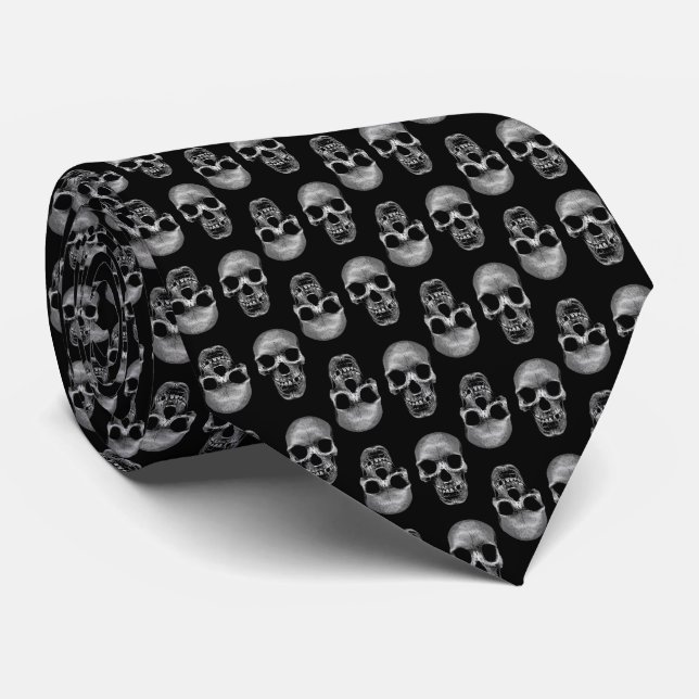 Skull Pattern Krawatte (Gerollt)