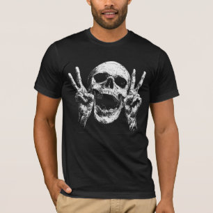 Skull Peace Hands, dunkelgotisches Halloween T-Shirt