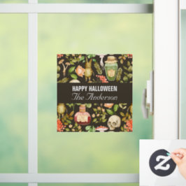 Skull Pflanze Mushroom Blume Abstrakt Halloween Fensteraufkleber