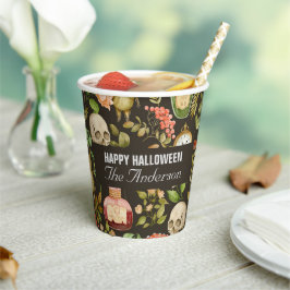 Skull Pflanze Mushroom Blume Abstrakt Halloween Pappbecher