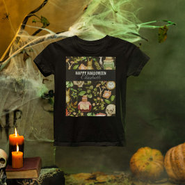 Skull Pflanze Mushroom Blume Abstrakt Halloween T-Shirt