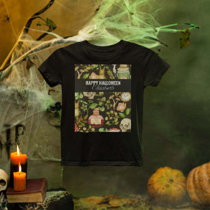 Skull Pflanze Mushroom Blume Abstrakt Halloween T-Shirt