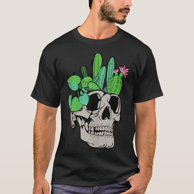 Skull Pflanze Niedlich Garden Doll Planters Funny  T-Shirt (Vorderseite)