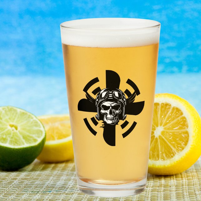 Skull Pilot & Propeller, Coole Luftfahrt Glas (Von Creator hochgeladen)