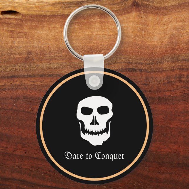 Skull, Piraten, Schwarz, Ghotic / Equer Schlüsselanhänger (Vorderseite)