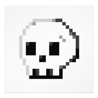Skull Pixel Art 8 Bit Foto Print