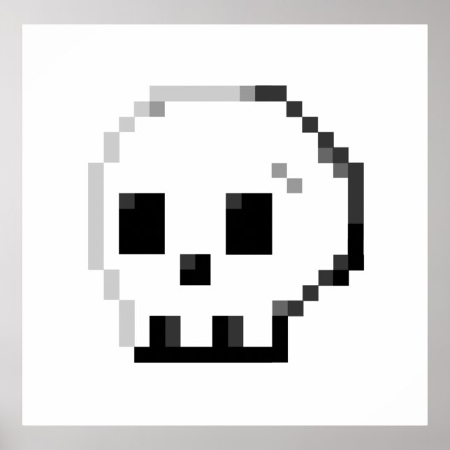 Skull pixel art 8 bit Poster (Vorne)