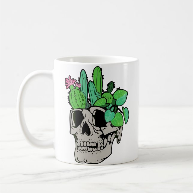 Skull Plant  Cute Garden Doll Planters Funny Garde Kaffeetasse (Links)