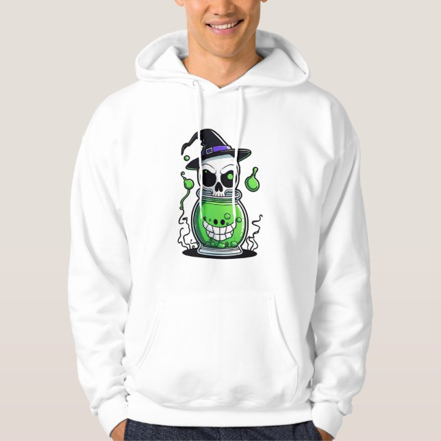 Skull & Poison Jar Halloween Hoodie (Vorderseite)
