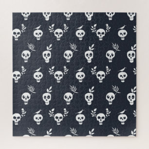 Skull Polka: Botanisches Humorisches Muster Puzzle