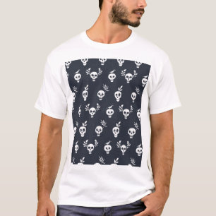 Skull Polka: Botanisches Humorisches Muster T-Shirt