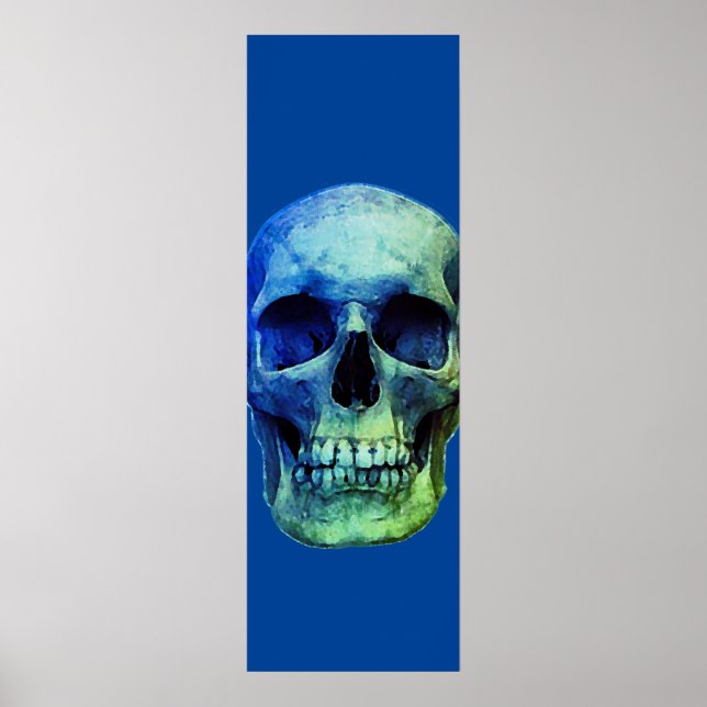 Skull Pop Art Blue Poster (Vorne)
