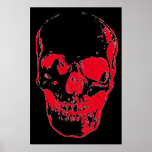 Skull Pop Art Red Black Einzigartiges Special Poster