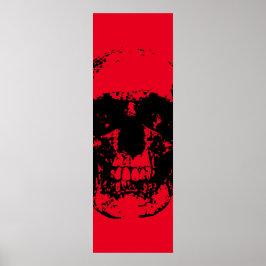Skull Pop Art Red Black Poster