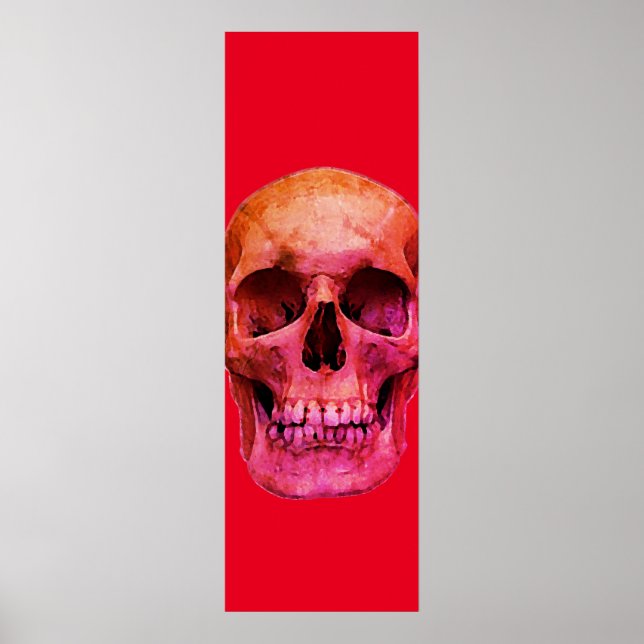 Skull Pop Art Red Poster (Vorne)
