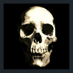 Skull Pop Art Sepia Farbe Poster<br><div class="desc">Fantasy Art Skeletts - Lila Töne Schwermetall Punk Rock Uni Pop Art Image</div>