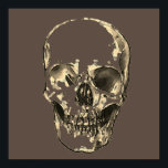 Skull Pop Art Sepia Retro Poster<br><div class="desc">Fantasy Art Skeletts - Lila Töne Schwermetall Punk Rock Uni Pop Art Image</div>