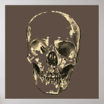 Skull Pop Art Sepia Retro