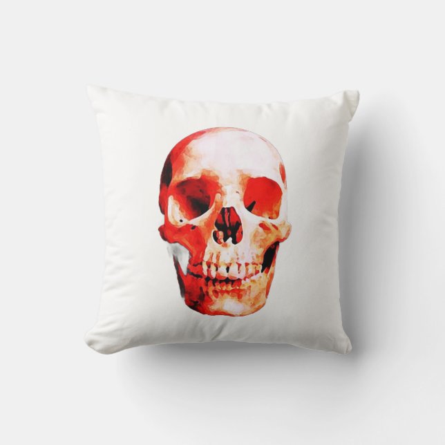 Skull Pop Kunstmalerei Kissen (Vorderseite)
