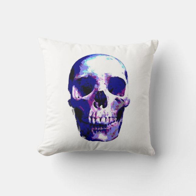 Skull Pop Kunstmalerei Kissen (Vorderseite)