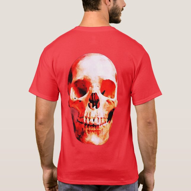 Skull Pop Kunstmalerei T-Shirt (Rückseite)