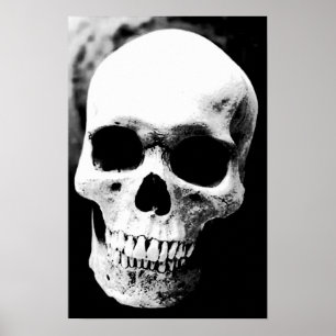 Skull Poster Print Schwarz-weiß Fantasy Metal Rock