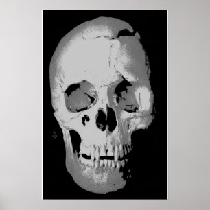 Skull Poster - Schwarz & Weiß Pop Kunst, Fantasie 