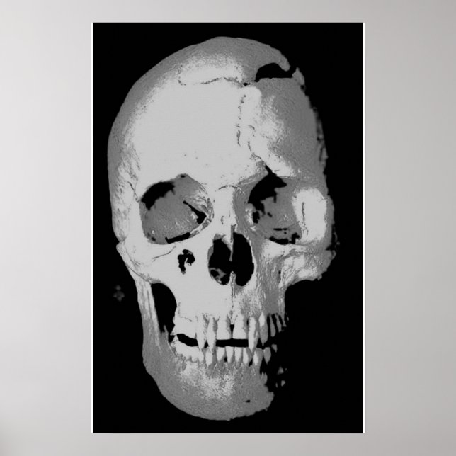 Skull Poster - Schwarz & Weiß Pop Kunst, Fantasie  (Vorne)