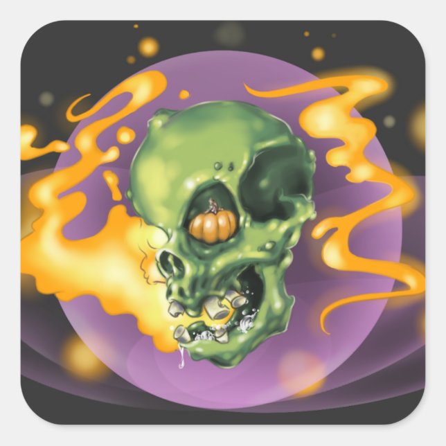 Skull Pumpkin Sticker (Vorderseite)