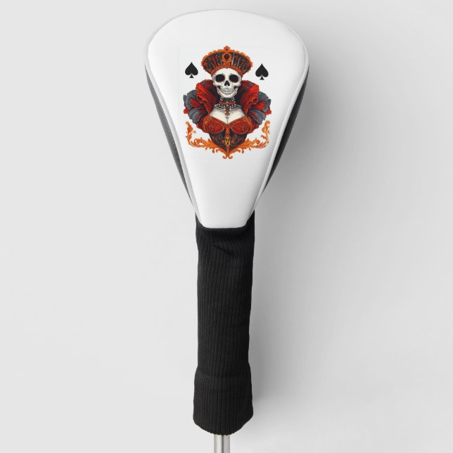 Skull Queen of Spades Golf Headcover (Vorderseite)