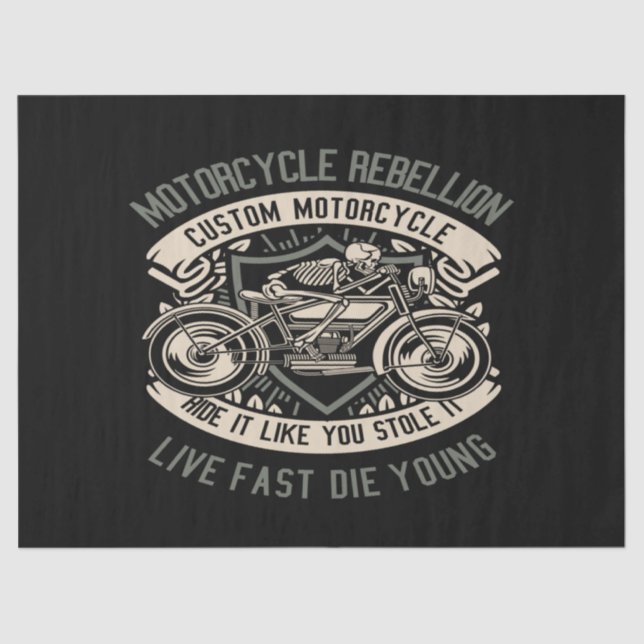 Skull Rebel Motorrad Seidenpapier (Vorderseite)