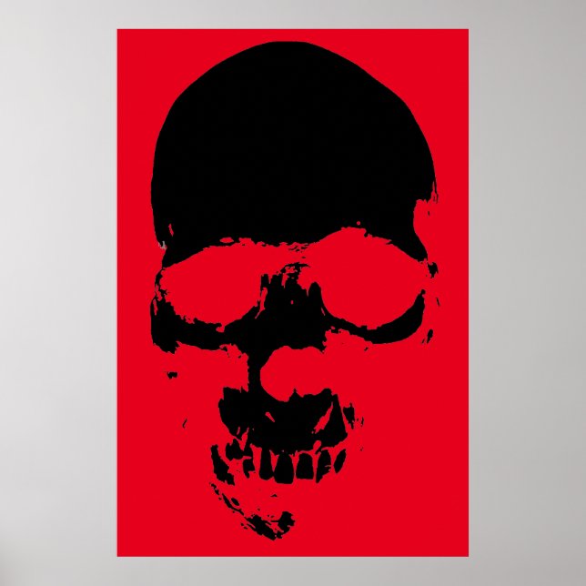 Skull Red Black Fantasy Art Heavy Metal Rock Poster (Vorne)