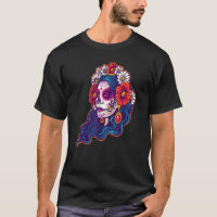Skull Red Blume Toter Tag der mexikanischen Dia de