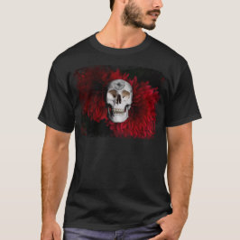 Skull & Red Dahlia mit Original Dahlia Zeichnend T-Shirt