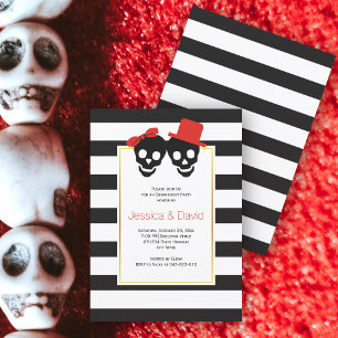 Skull Red Halloween Hochzeitsfeier Einladung