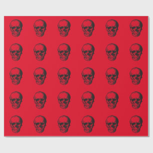 Skull Red Pop Art Geschenkpapier