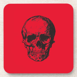 Skull Red Pop Art Getränkeuntersetzer
