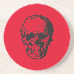 Skull Red Pop Art Getränkeuntersetzer